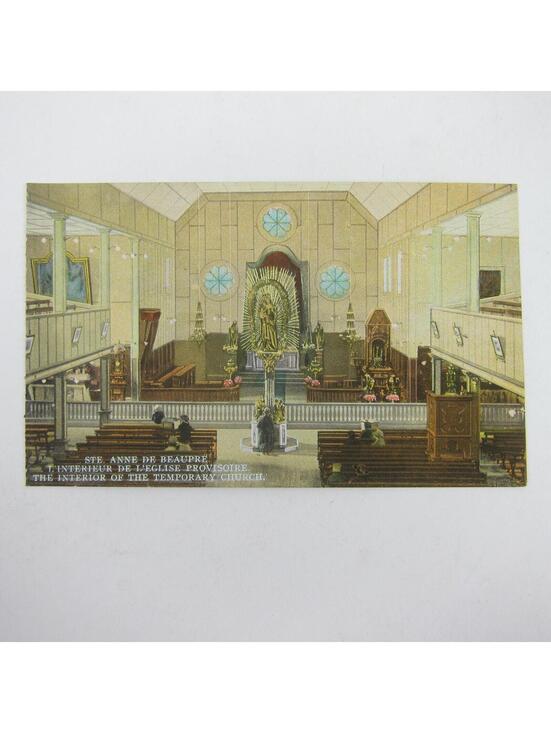 Other - Postcard Quebec Canada Sainte Ste. Anne De Beaupre Temporary Church Interior